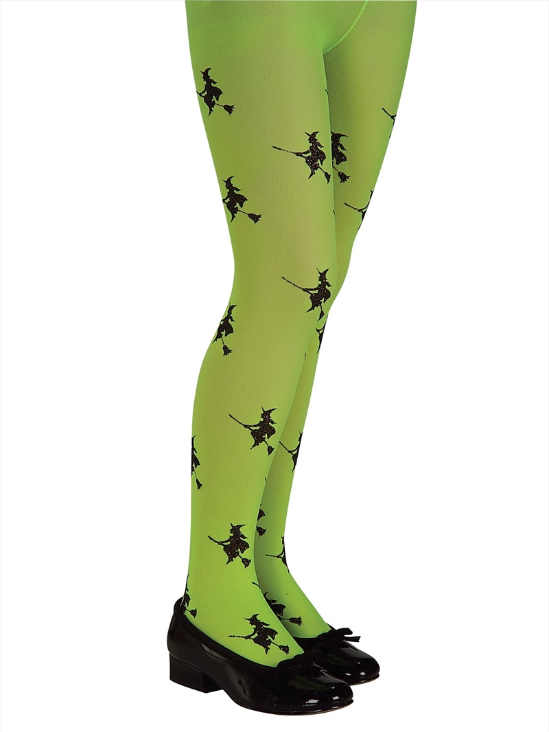 Glitter Witch Tights Green - Size S/Product Detail/Costumes