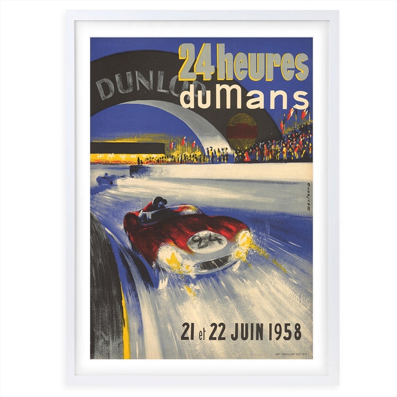 Wall Art's 24 Heures Du Le Mans 1958 Large 105cm x 81cm Framed A1 Art Print/Product Detail/Posters & Prints