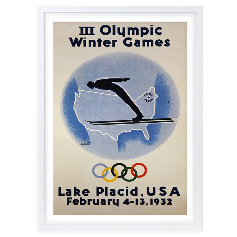 Wall Art's 3rd Winter Olympic Games 1932 Large 105cm x 81cm Framed A1 Art Print/Product Detail/Posters & Prints
