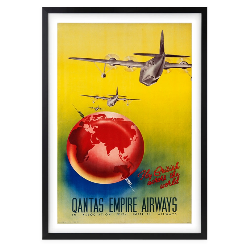 Wall Art's Australia Qantas Empire Airways Large 105cm x 81cm Framed A1 Art Print/Product Detail/Posters & Prints