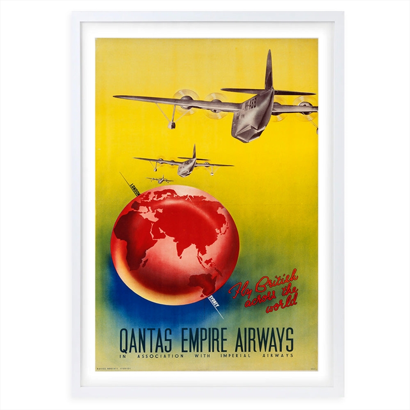 Wall Art's Australia Qantas Empire Airways Large 105cm x 81cm Framed A1 Art Print/Product Detail/Posters & Prints