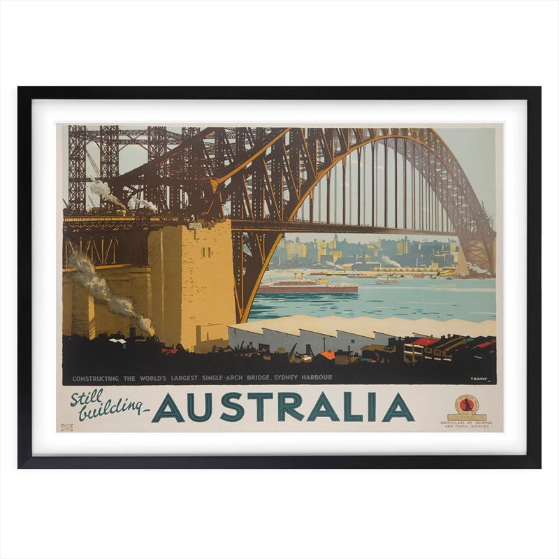 Wall Art's Australia Sydney Harbour Bridge Large 105cm x 81cm Framed A1 Art Print/Product Detail/Posters & Prints