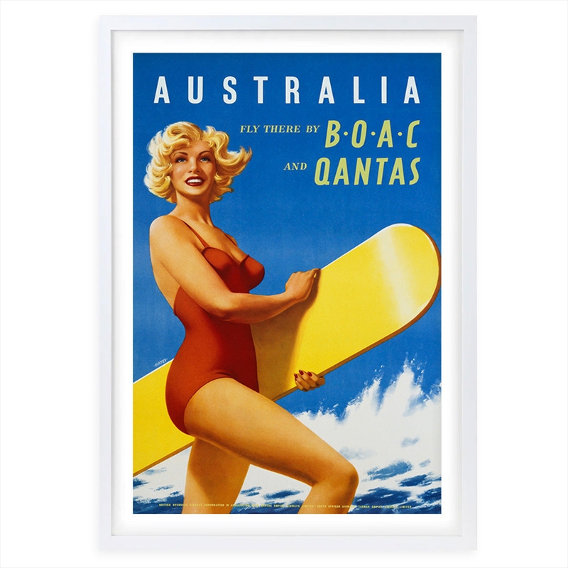 Wall Art's Australia Boac Qantas Large 105cm x 81cm Framed A1 Art Print/Product Detail/Posters & Prints