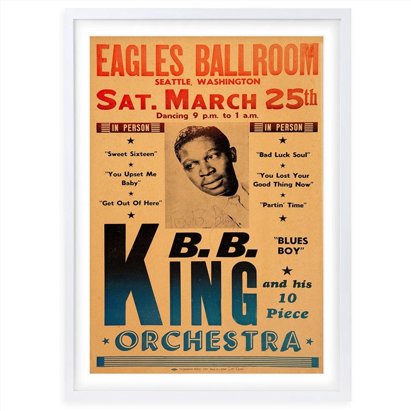 Wall Art's Bb King 1961 Large 105cm x 81cm Framed A1 Art Print/Product Detail/Posters & Prints