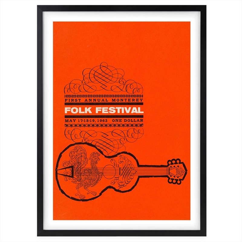 Wall Art's Bob Dylan - Monterey Folk Festival - 1963 Large 105cm x 81cm Framed A1 Art Print/Product Detail/Posters & Prints