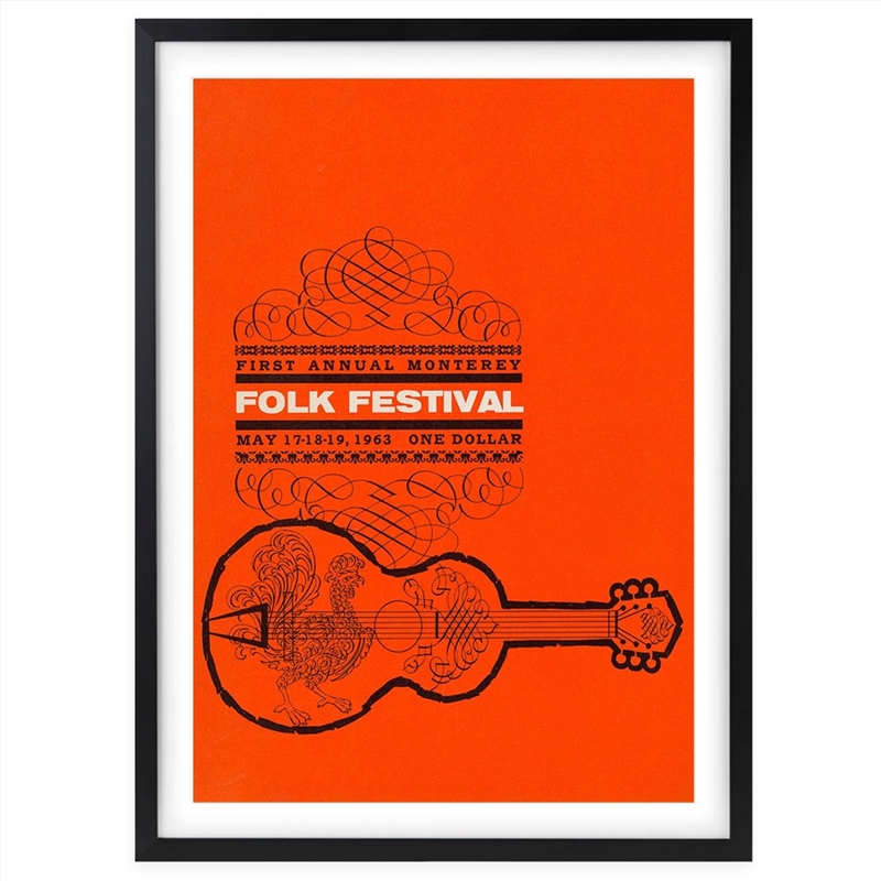 Wall Art's Bob Dylan - Monterey Folk Festival - 1963 Large 105cm x 81cm Framed A1 Art Print/Product Detail/Posters & Prints