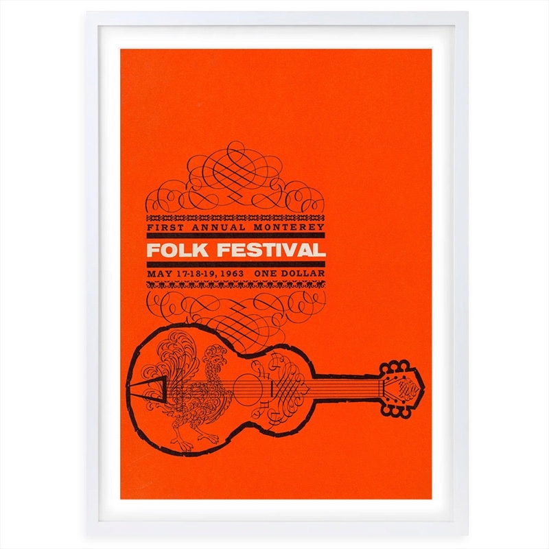 Wall Art's Bob Dylan - Monterey Folk Festival - 1963 Large 105cm x 81cm Framed A1 Art Print/Product Detail/Posters & Prints