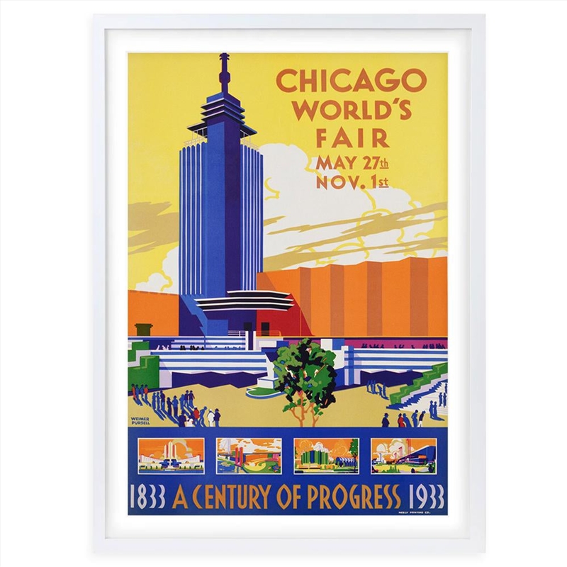 Wall Art's Chicago World S Fair 1933 Large 105cm x 81cm Framed A1 Art Print/Product Detail/Posters & Prints