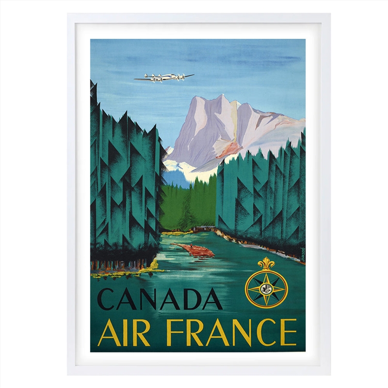Wall Art's Canada Air France Large 105cm x 81cm Framed A1 Art Print/Product Detail/Posters & Prints