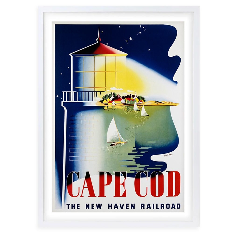 Wall Art's Cape Cod New Haven Railroad Large 105cm x 81cm Framed A1 Art Print/Product Detail/Posters & Prints