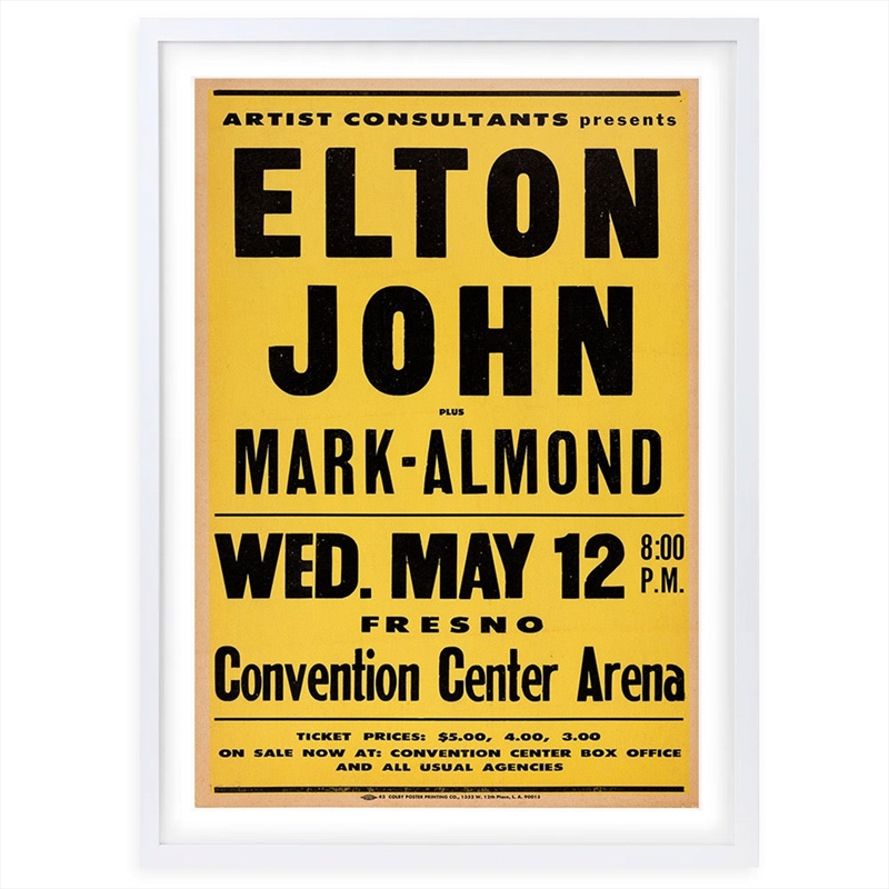 Wall Art's Elton John - Convention Center - 1971 Large 105cm x 81cm Framed A1 Art Print/Product Detail/Posters & Prints