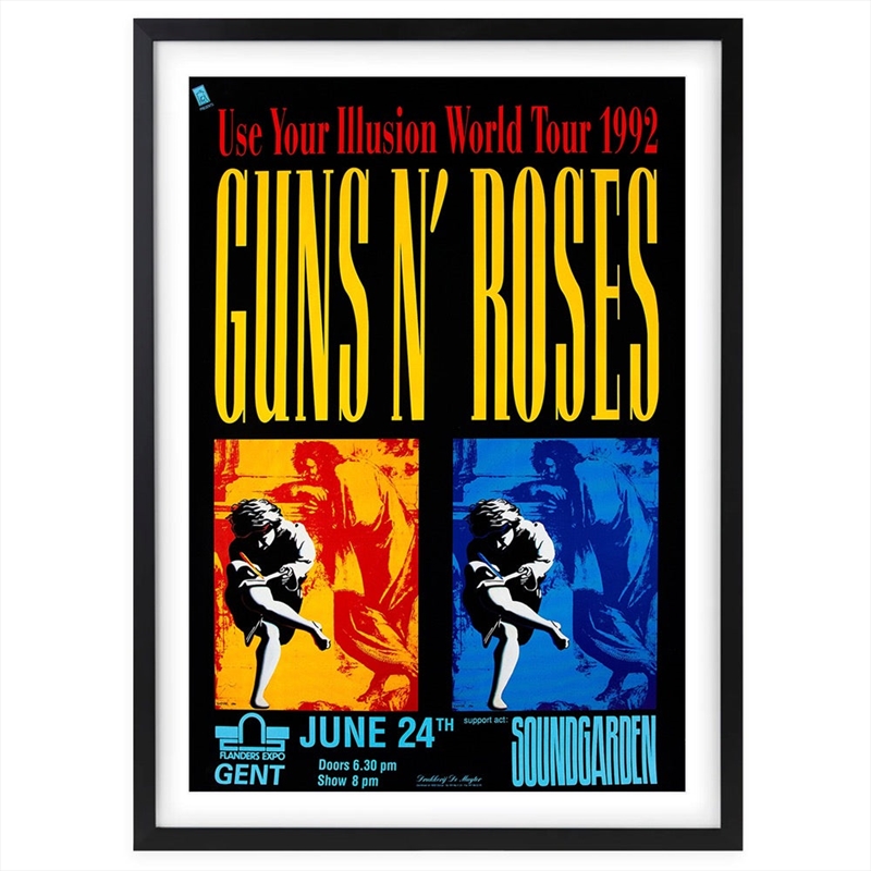 Wall Art's Guns N Roses - Soundgarden - 1992 Large 105cm x 81cm Framed A1 Art Print/Product Detail/Posters & Prints