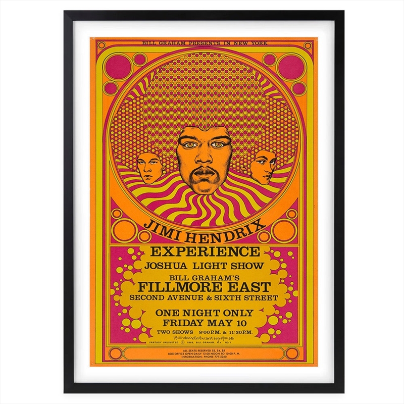 Wall Art's Jimi Hendrix 1968 2 Large 105cm x 81cm Framed A1 Art Print/Product Detail/Posters & Prints