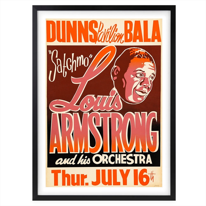 Wall Art's Louis Armstrong - Dunns Bala - 1959 Large 105cm x 81cm Framed A1 Art Print/Product Detail/Posters & Prints
