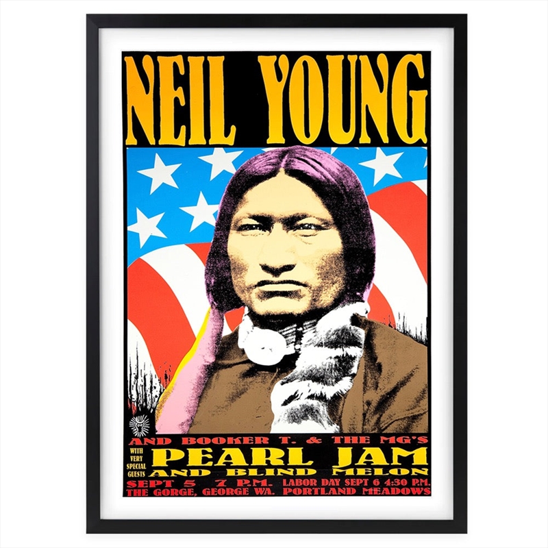 Wall Art's Neil Young - Pearl Jam - 1993 Large 105cm x 81cm Framed A1 Art Print/Product Detail/Posters & Prints