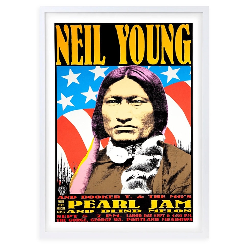Wall Art's Neil Young - Pearl Jam - 1993 Large 105cm x 81cm Framed A1 Art Print/Product Detail/Posters & Prints