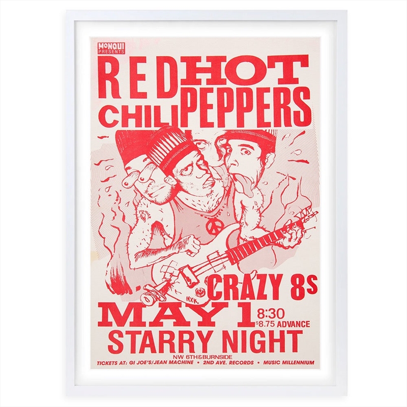 Wall Art's Red Hot Chili Peppers - Starry Night - 1980S Large 105cm x 81cm Framed A1 Art Print/Product Detail/Posters & Prints