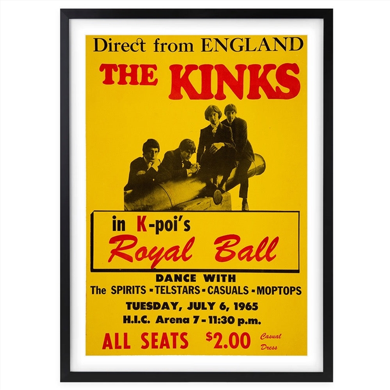 Wall Art's The Kinks 1965 Large 105cm x 81cm Framed A1 Art Print/Product Detail/Posters & Prints