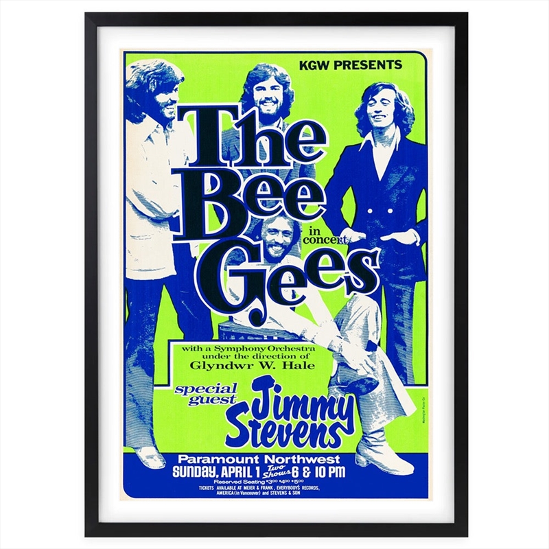 Wall Art's The Bee Gees - Jimmy Stevens - 1973 Large 105cm x 81cm Framed A1 Art Print/Product Detail/Posters & Prints