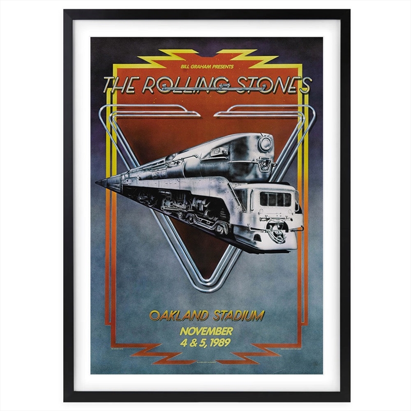 Wall Art's The Rolling Stones - Oakland Stadium - 1989 Large 105cm x 81cm Framed A1 Art Print/Product Detail/Posters & Prints