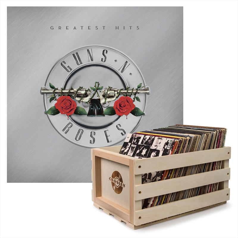 Crosley Record Storage Crate &  Guns N Roses Greatest Hits - Double Vinyl Album Bundle/Product Detail/Storage
