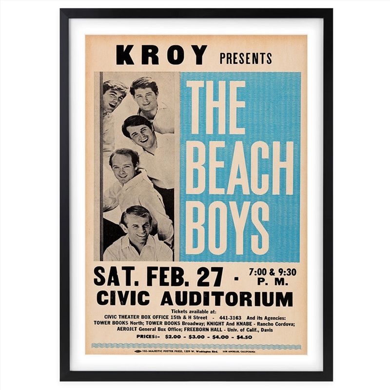 Wall Art's Beach Boys 1965 Large 105cm x 81cm Framed A1 Art Print/Product Detail/Posters & Prints