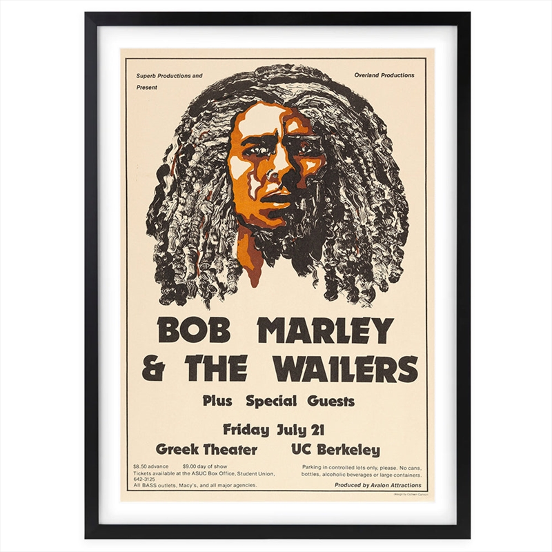 Wall Art's Bob Marley The Wailers - Greek Theatre - 1978 Large 105cm x 81cm Framed A1 Art Print/Product Detail/Posters & Prints