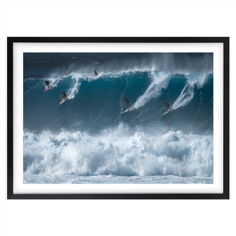 Wall Art's Big Wave Surfers Large 105cm x 81cm Framed A1 Art Print/Product Detail/Posters & Prints