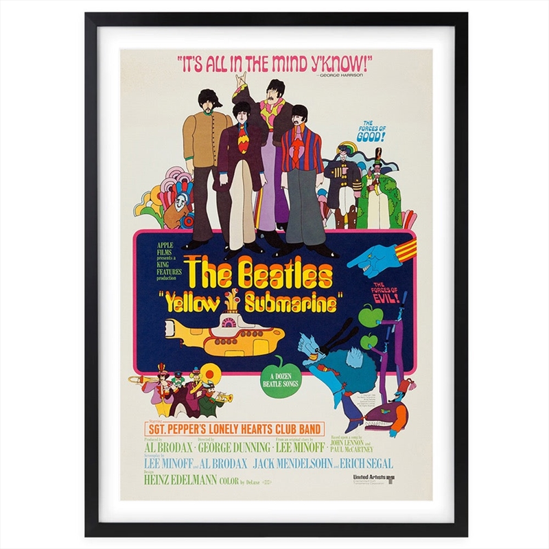 Wall Art's The Beatles - Yellow Submarine Theatrical Poster - 1968 Large 105cm x 81cm Framed A1 Art/Product Detail/Posters & Prints