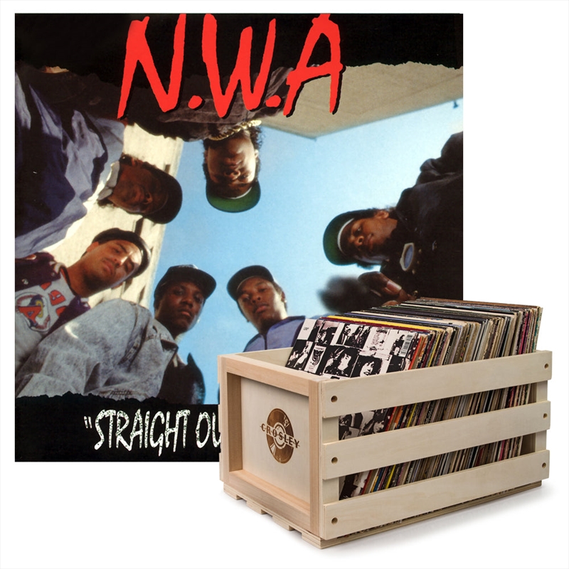 Crosley Record Storage Crate &  N.W.A. Straight Outta Compton - Vinyl Album Bundle/Product Detail/Storage