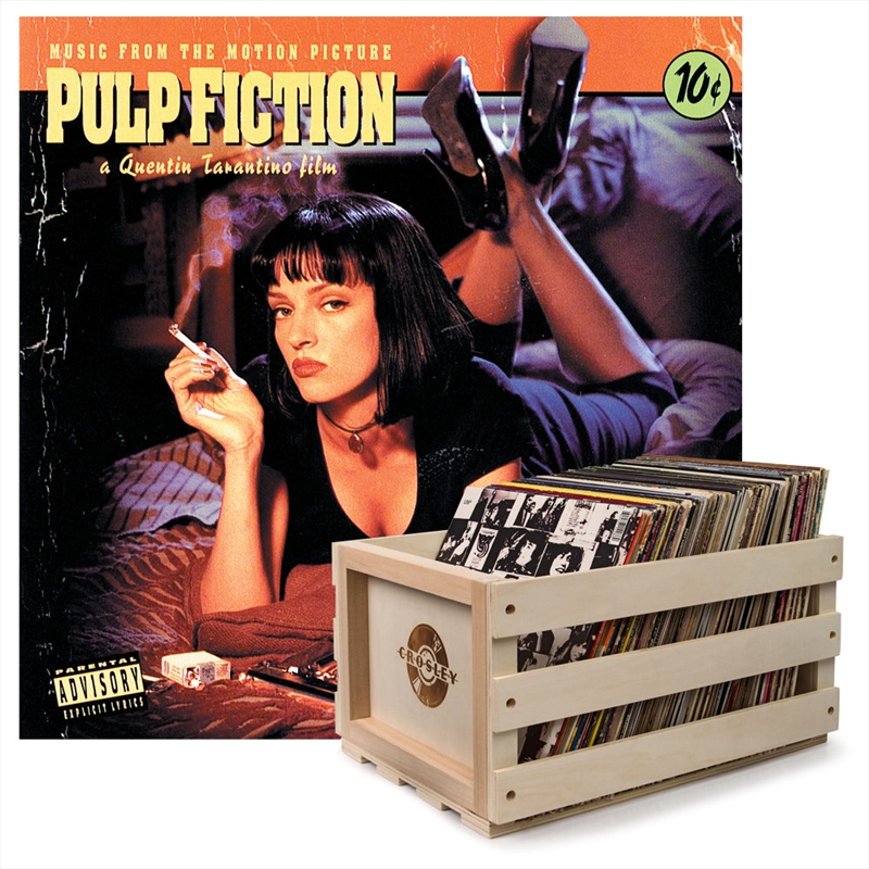 Crosley Record Storage Crate &  Various Artists Pulp Fiction - Vinyl Album Bundle/Product Detail/Storage