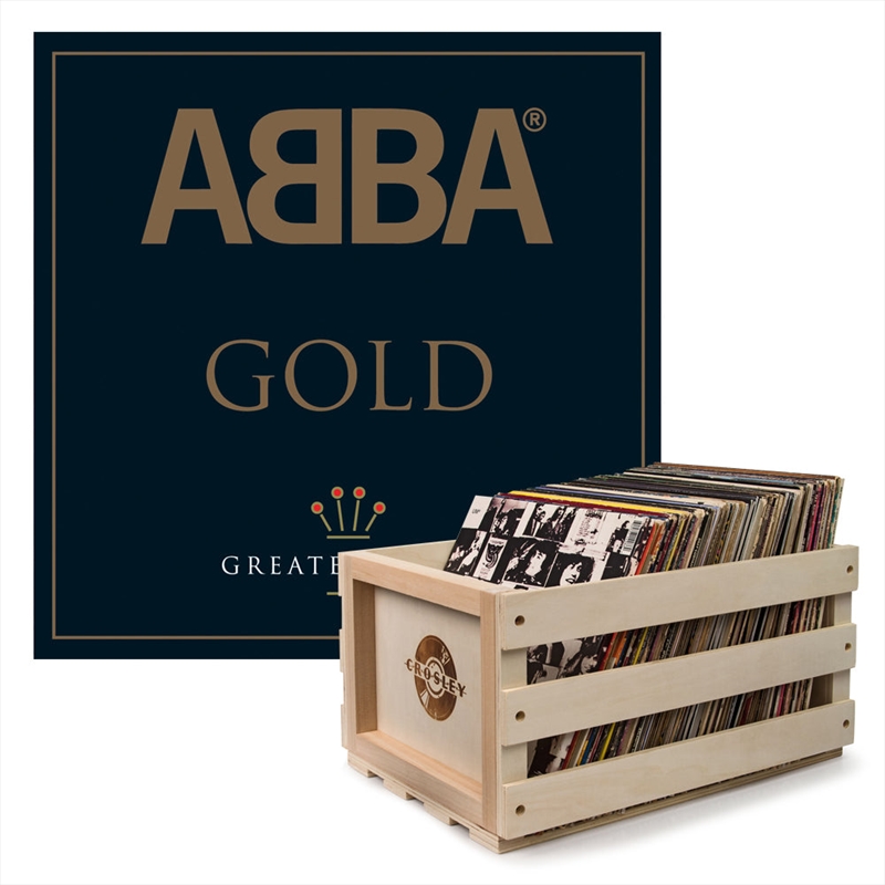 Crosley Record Storage Crate &  Abba Gold - Double Vinyl Album Bundle/Product Detail/Storage