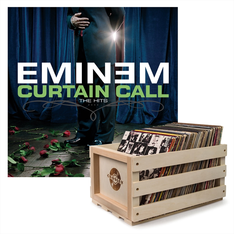 Crosley Record Storage Crate & Eminem Curtain Call - Double Vinyl Album Bundle/Product Detail/Storage