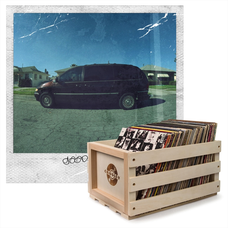 Crosley Record Storage Crate & Kendrick Lamar Good Kid, M.A.A.D City - Double Vinyl Album Bundle/Product Detail/Storage