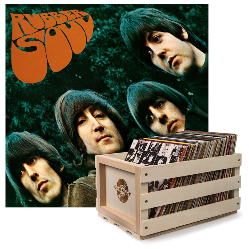 Crosley Record Storage Crate &  The Beatles Rubber Soul - Vinyl Album Bundle/Product Detail/Storage