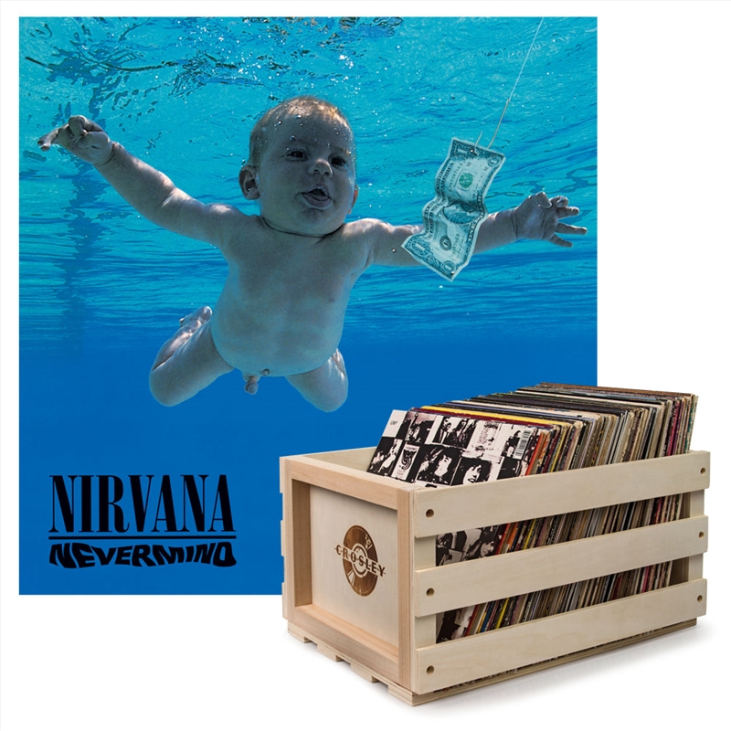 Crosley Record Storage Crate &  Nirvana Nevermind - Vinyl Album Bundle/Product Detail/Storage