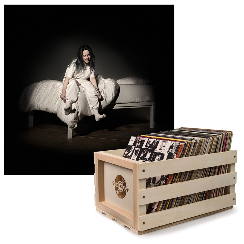 Crosley Record Storage Crate & Billie Eilish - When We All Fall Asleep, Where Do We Go - Vinyl Album/Product Detail/Storage