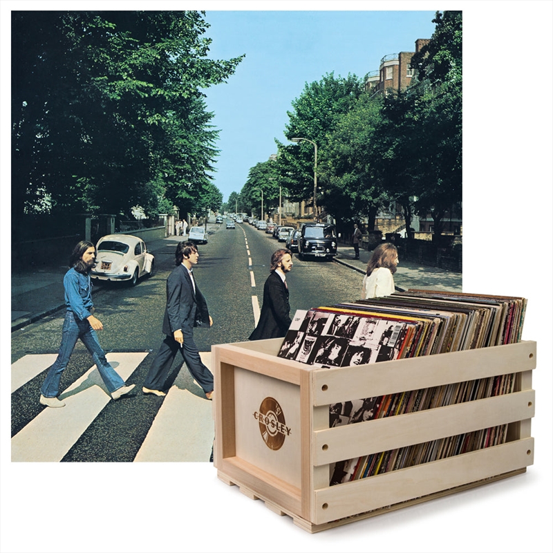 Crosley Record Storage Crate & The Beatles Abbey Road - Vinyl Album Bundle/Product Detail/Storage