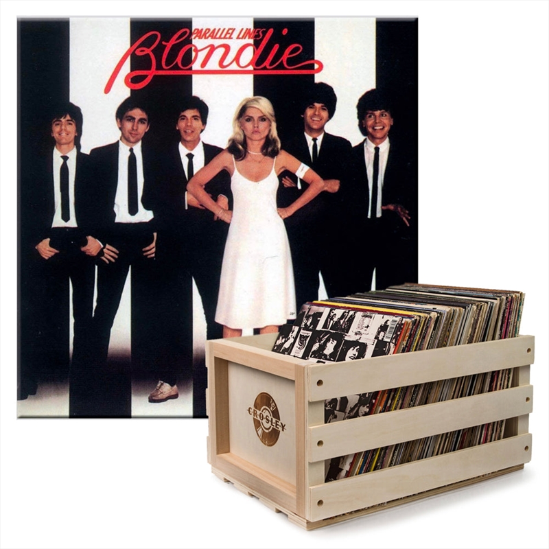 Crosley Record Storage Crate & Blondie - Parallel Lines - Vinyl Album Bundle/Product Detail/Storage