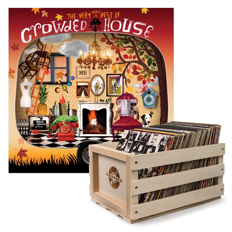 Crosley Record Storage Crate &  Crowded House The Very Very Best Of Crowed House - Double Vinyl Albu/Product Detail/Storage