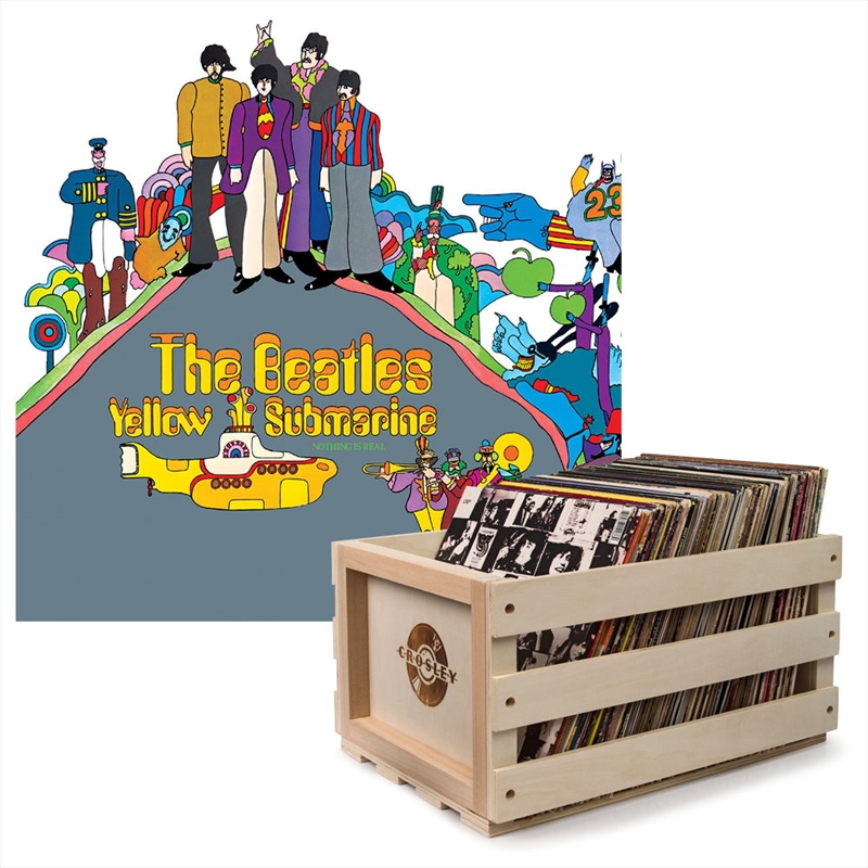 Crosley Record Storage Crate & The Beatles - Yellow Submarine - Vinyl Album Bundle/Product Detail/Storage