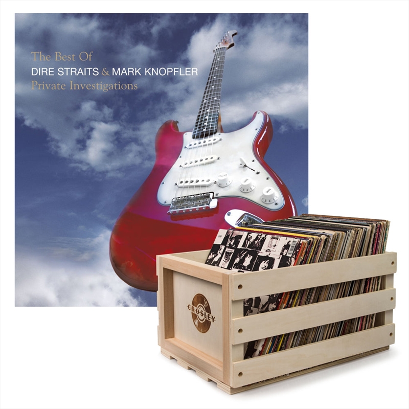 Crosley Record Storage Crate & Dire Straits, Mark K The Best Of Dire Straits - Double Vinyl Album Bu/Product Detail/Storage