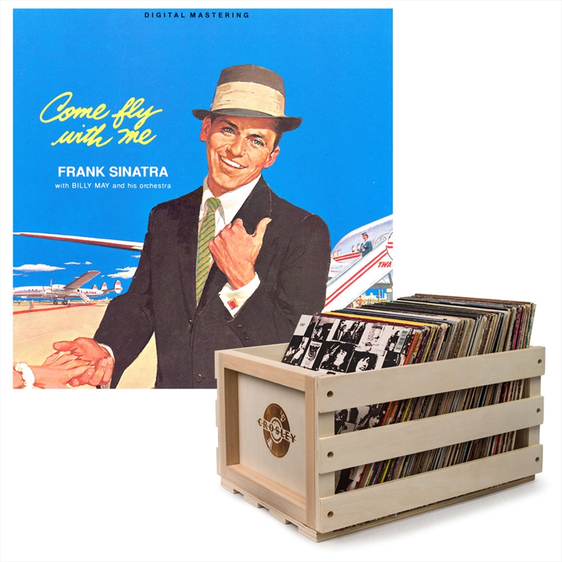 Crosley Record Storage Crate & Frank Sinatra - Come Fly With Me - Vinyl Album Bundle/Product Detail/Storage