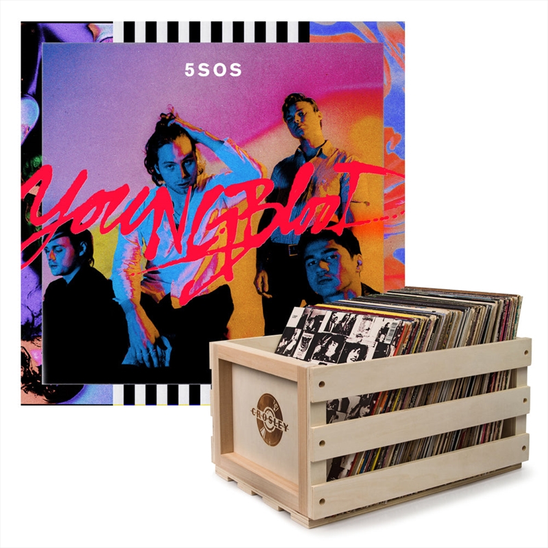 Crosley Record Storage Crate & 5 Seconds Of Summer Youngblood - Vinyl Album Bundle/Product Detail/Storage
