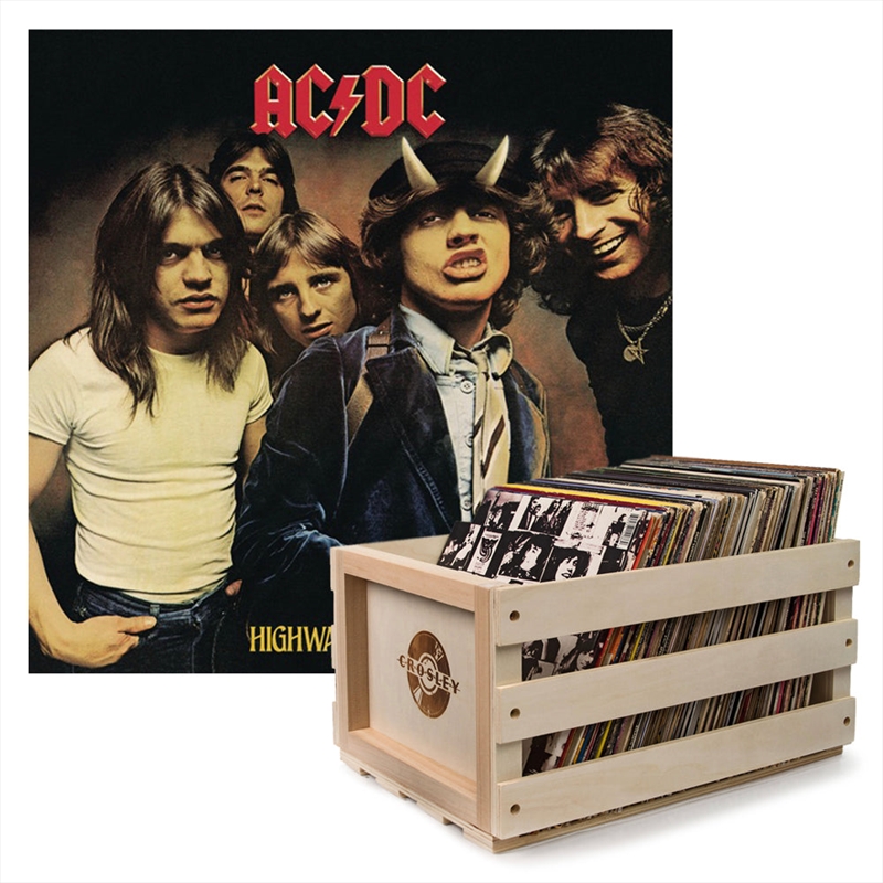 Crosley Record Storage Crate AC/DC Highway To Hell Vinyl Album Bundle/Product Detail/Storage