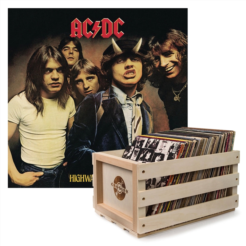 Crosley Record Storage Crate AC/DC Highway To Hell Vinyl Album Bundle/Product Detail/Storage