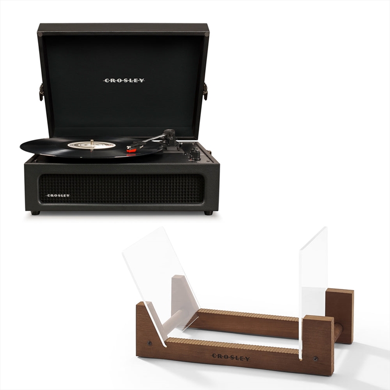 Crosley Voyager Bluetooth Portable Turntable - Black + Bundled Crosley Record Storage Display Stand/Product Detail/Turntables
