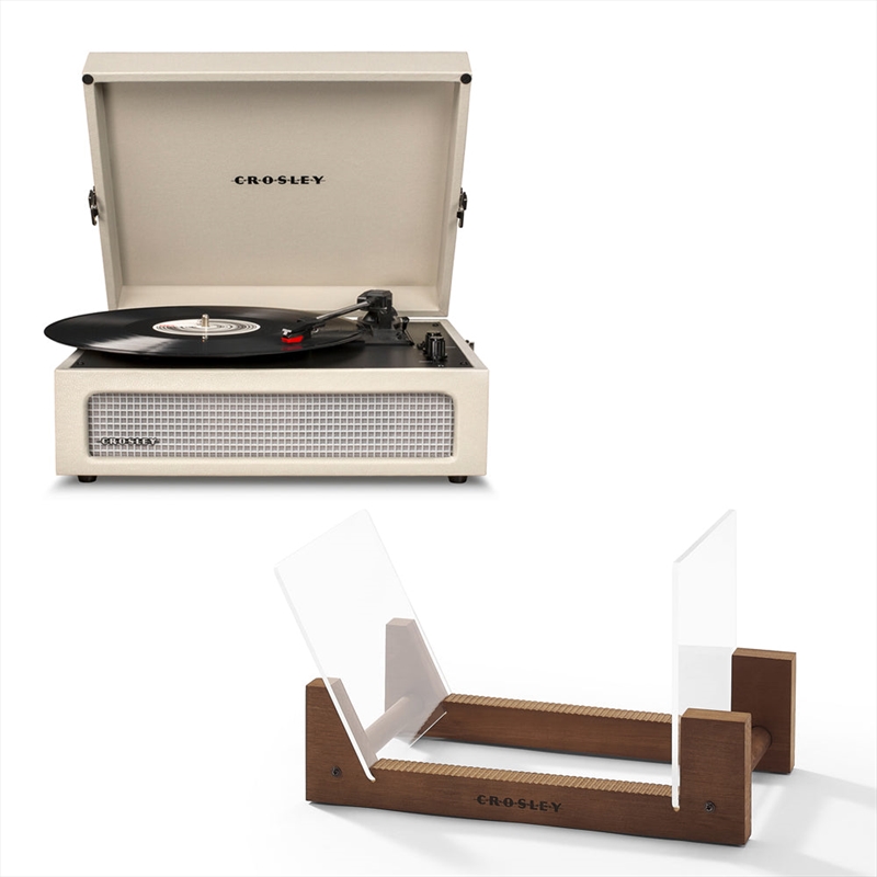 Crosley Voyager Bluetooth Portable Turntable - Dune + Bundled Crosley Record Storage Display Stand/Product Detail/Turntables