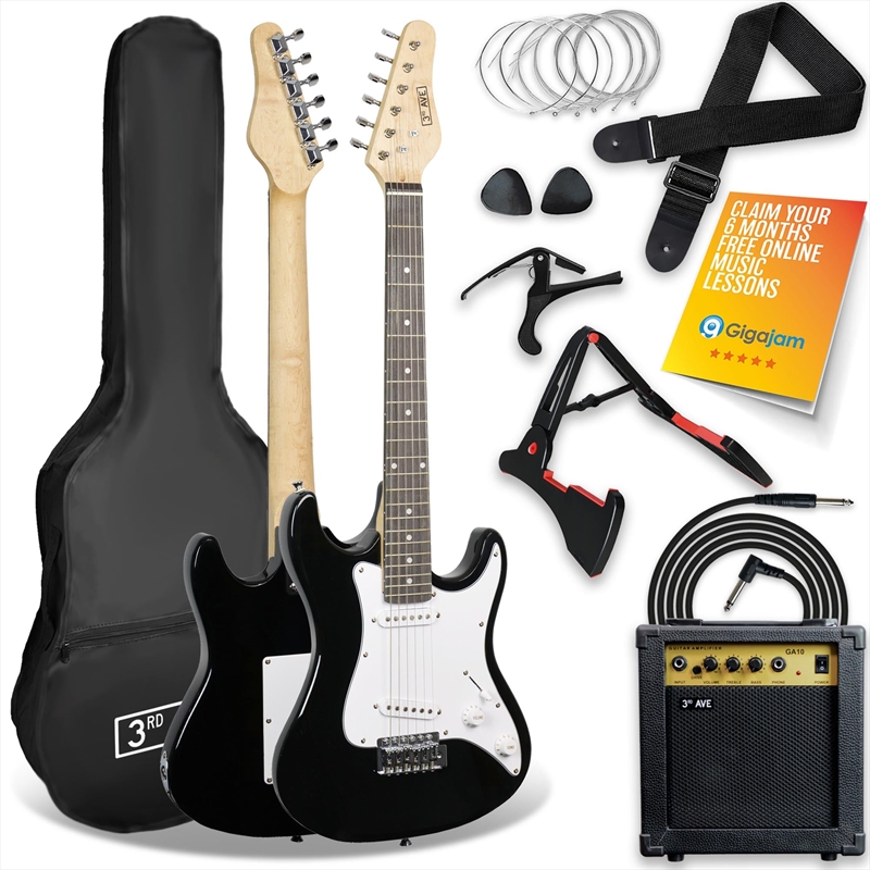 3rd Avenue 3/4 Size Electric Guitar Pack - Black/Product Detail/Musical Instruments