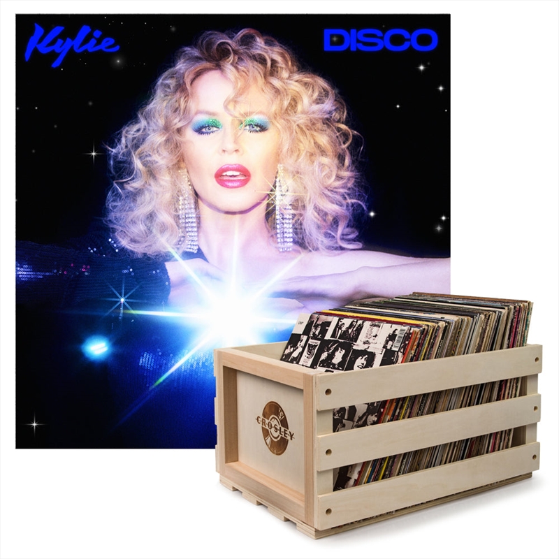Crosley Record Storage Crate &  Kylie Disco - Black Vinyl Album Bundle/Product Detail/Storage